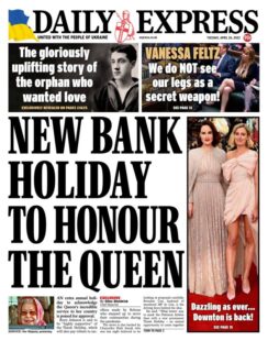 Daily Express - New Bank Holiday to honour the Queen