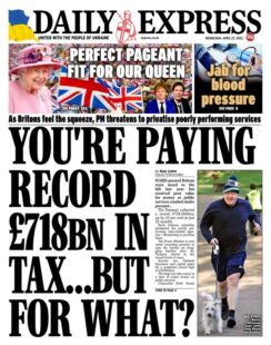 Daily Express – You’re paying record £718bn in tax … but for what?