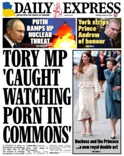 Daily Express – Tory MP caught watching porn in commons