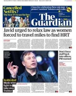 The Guardian – Javid urged to relax law as women forced to travel miles to find HRT