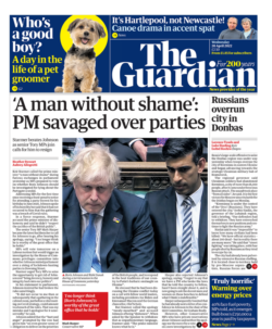 The Guardian – ‘A man without shame’: PM savaged over parties
