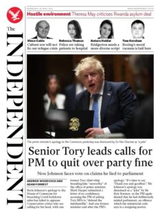 The Independent – Senior Tory leads calls for PM to quit