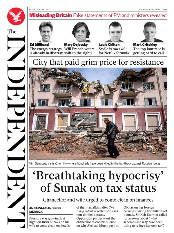 The Independent - breathtaking hypocrisy of Sunak on tax status