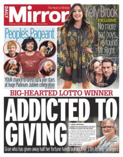 Daily Mirror – Lotto winner addicted to giving