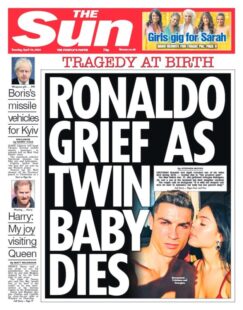 The Sun – Ronaldo grief as twin baby dies