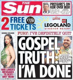 The Sun – Fury: Gospel truth I’m done