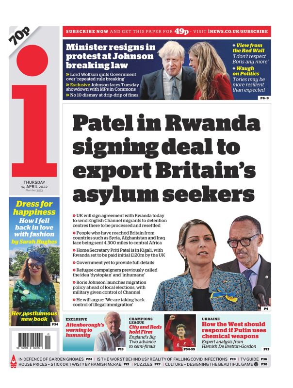 The i - Patel in Rwanda signing deal to export Britain’s asylum seekers