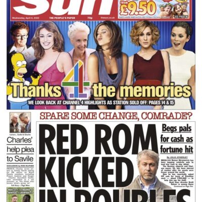 The Sun - Red Rom kicked in the roubles