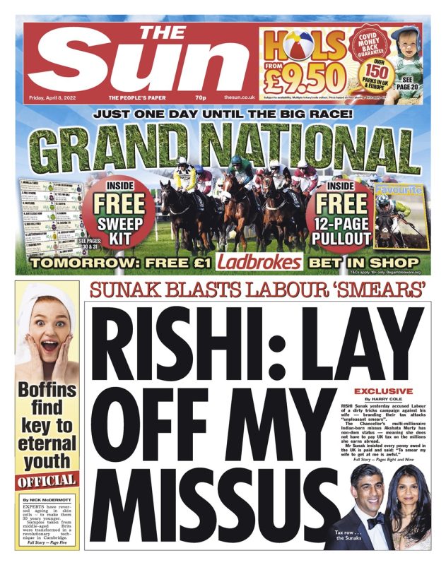 The Sun - Rishi: Lay of my missus