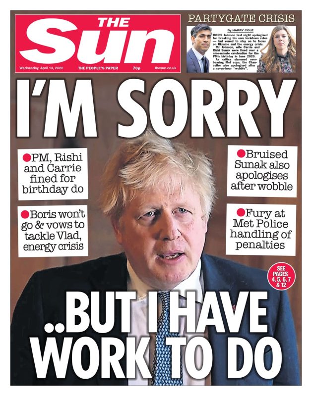 The Sun - I’m sorry … but I have work to do