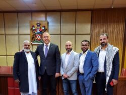Nelson Town Hall - Lancashire Town Unites to fly Palestinian flag over the Town Hall with Palestinian Ambassador Husam Zomlot