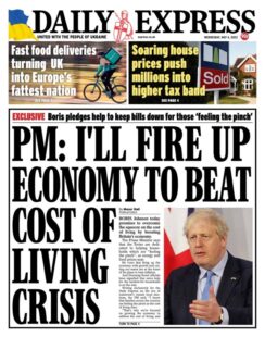 Daily Express – PM: I’ll fire up economy to beat cost of living crisis