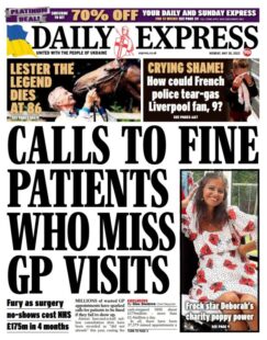 Daily Express – Calls to fine patients who miss GP visits