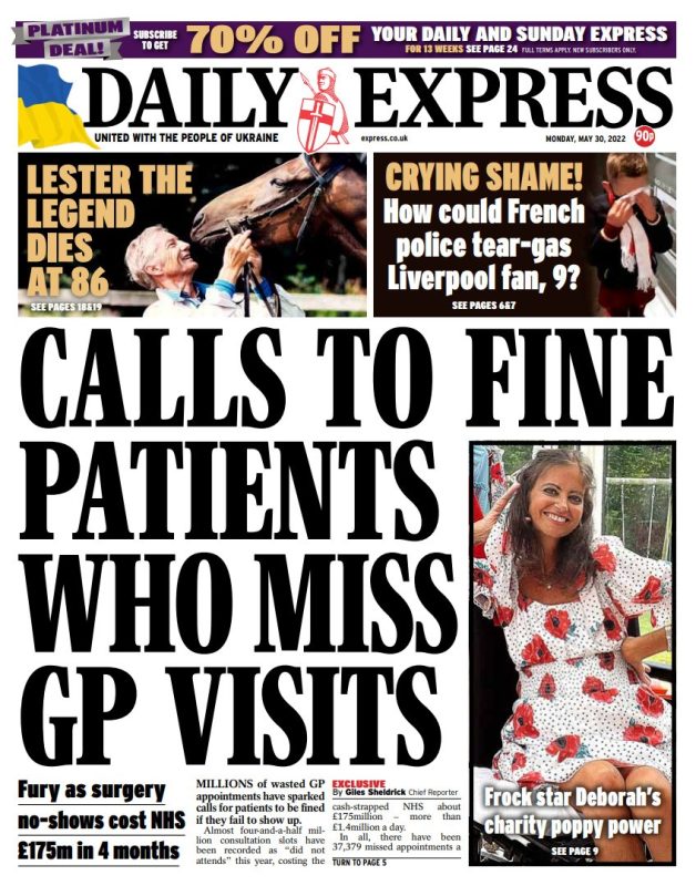 Daily Express - Calls to fine patients who miss GP visits