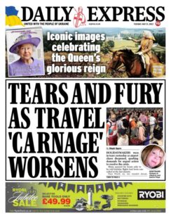 Daily Express – Tears and Fury as travel carnage worsens