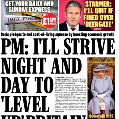 Daily Express - PM: I’ll strive night and day to level up Britain