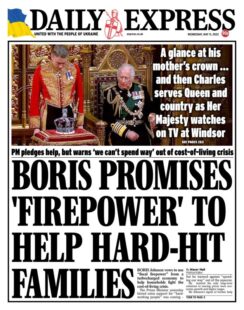 Daily Express – Boris promises ‘firepower’ to help hard-hit families