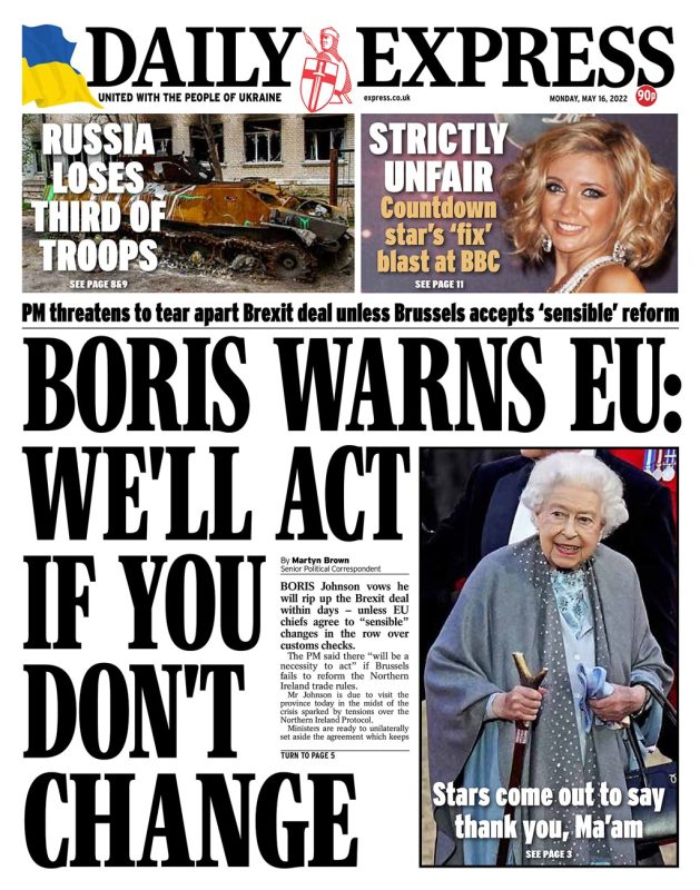 Daily Express - Boris warns EU: We’ll act if you don’t change