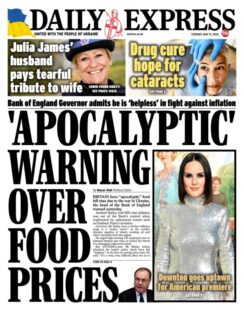 Daily Express – Warning over food prices