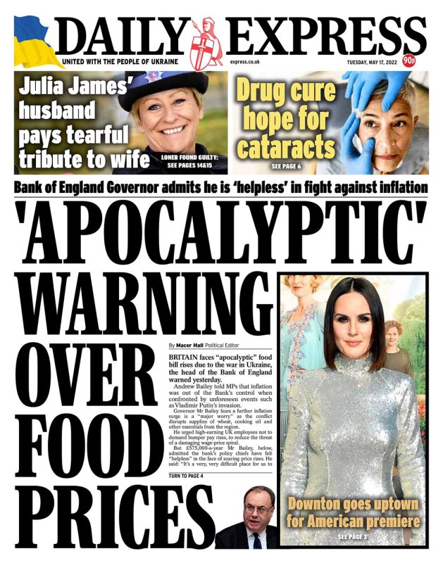 Daily Express - Warning over food prices