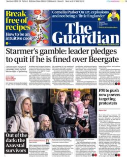 The Guardian – Starmer’s gamble: leader pledges to quit if fined over beergate