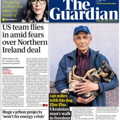 The Guardian - US team flies in amid fear over Northern Ireland deal