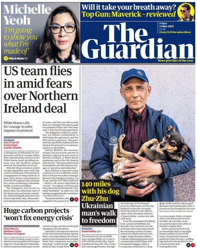 The Guardian - US team flies in amid fear over Northern Ireland deal