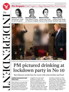 The Independent – PM pictured drinking at lockdown party in No 10