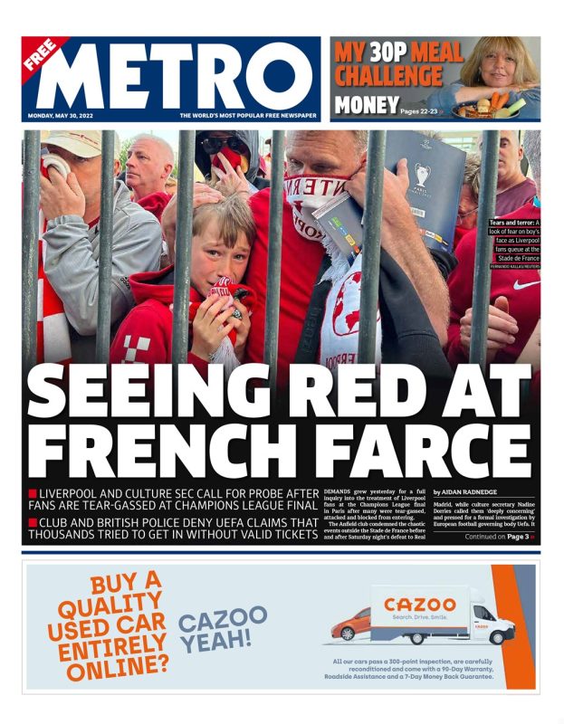 Metro - Seeing red at French farce