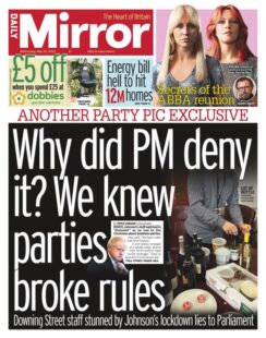 Daily Mirror – Why did PM deny it? We knew parties broke rules