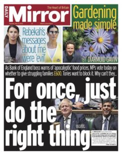 Daily Mirror – For once, just do the right thing