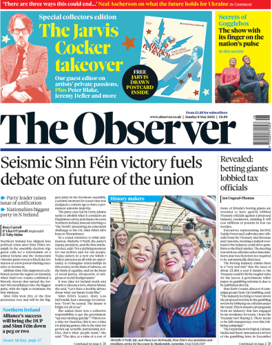 Sunday papers - Sinn Fein win reawakens Brexit tensions