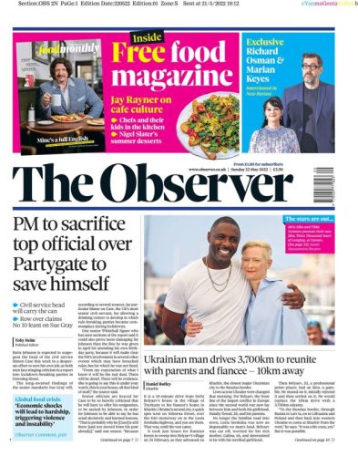 Sunday papers - PM to sacrifice top official over Sue Gray report 