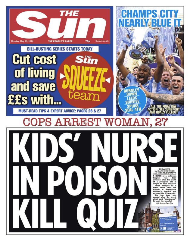 The Sun - Kids’ nurse in poison kill quiz