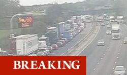 Commuter chaos as four-mile stretch of motorway shut after lorry fire