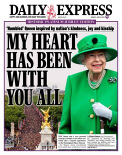 Daily Express – ‘My heart has been with you all’