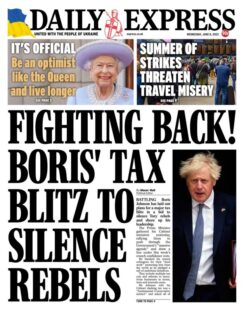 Daily Express – Boris tax blitz to silence rebels