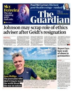 The Guardian – Johnson may scrap role of ethics adviser after Geidt’s resignation