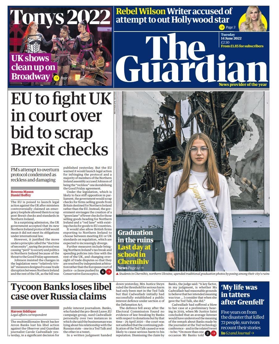 The Guardian - EU to fight UK in court over bid to scrap Brexit checks