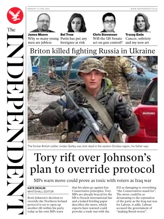 The Independent - Tory rift over Johnson’s plan to override protocol