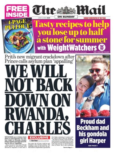Sunday Papers - Charles told stay out of politics, brands Rwanda plan ‘appalling’ 