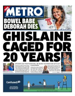 Metro- Ghislaine caged for 20 years