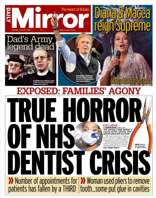 Daily Mirror - True horror of NHS dentist crisis