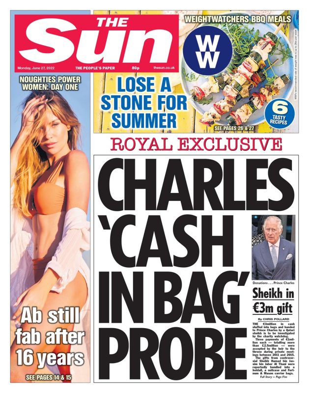 The Sun - Charles ‘cash in bag’ probe