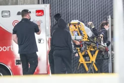 Travis Barker taken to hospital in ambulance with Kourtney Kardashian by his side