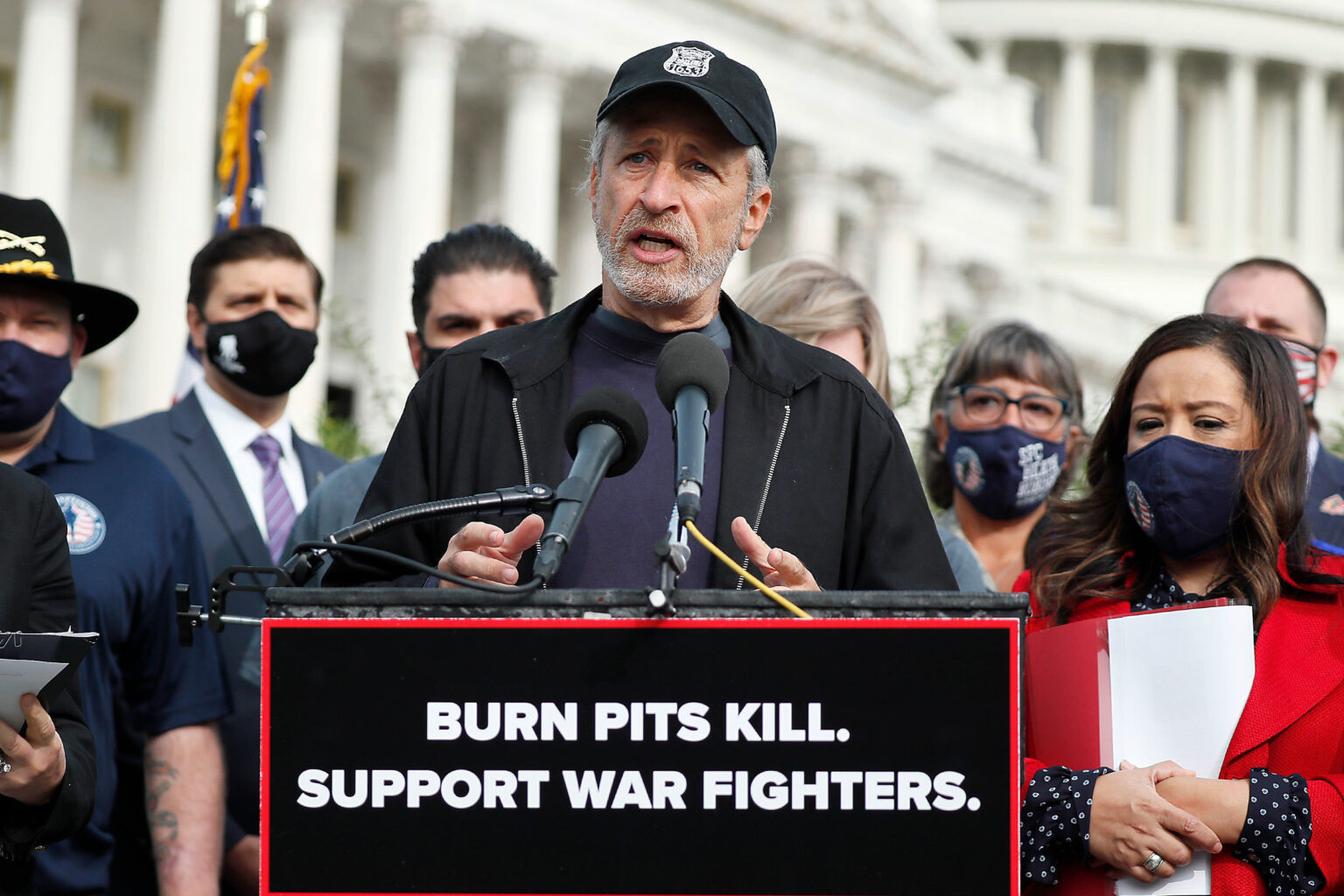 Republicans block vote in Senate on burn pits legislation fails as John Stewart brings attention to the issue