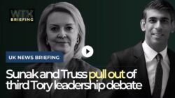 Sunak and Truss pull out of Tory leadership debate, Sunak looking nervous
