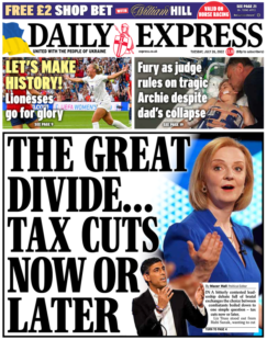 Daily Express – The great divide … cut tax now or later
