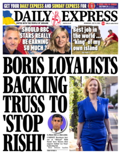 Daily Express – Boris loyalist backing Truss to stop Rishi