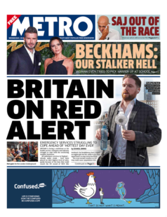 Metro – Britain on red alert